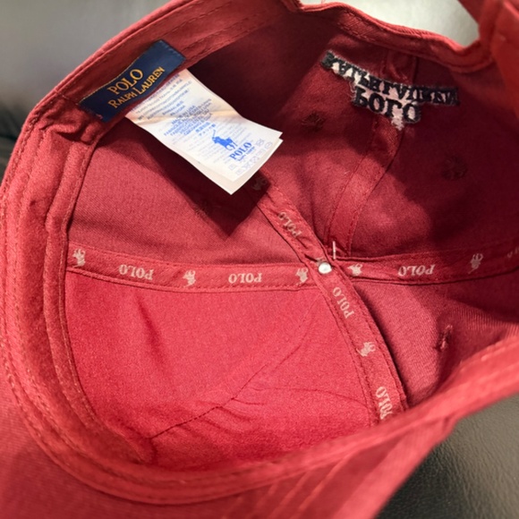 MEN'S POLO RALPH LAUREN RED CLASSIC BEAR TWILL BALL CAP UNISEX ONE SIZE HAT - Picture 4 of 4
